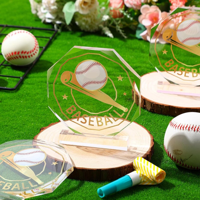 Anglechic 6 Pack Sports Trophy Acrylic Award Medals 4.72 x 4.72 Inch Sports Contest Trophies Bulk Plaques Team Prize Gift Trophies for Competition - Image 4